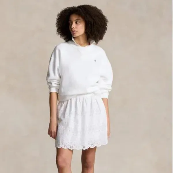 NWT POLO RALPH LAUREN Women’s Eyelet Cotton Mini Skirt White 8 - Image 3