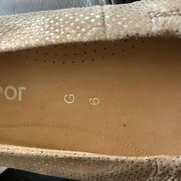 Gabor Comfort Womens Ballet Flat Gold Metallic Leather Suede Shoes UK 6 US 8 - Image 9