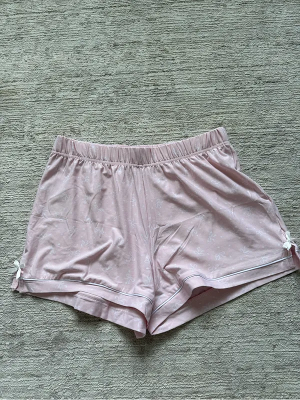 Wild Indigo Pale Pink Bow Lounge Shorts (Size Small) - Image 3