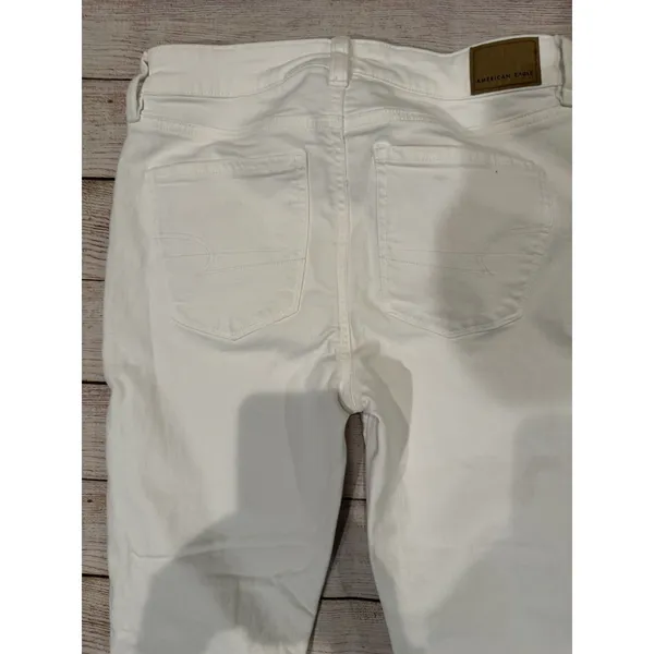 AE AMERICAN EAGLE HI RISE JEGGING NEXT LEVEL STRETCH WOMENS JEANS 6 -White - Image 6