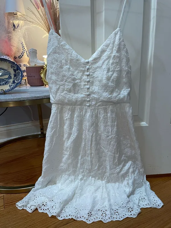Alice + Olivia Dress Mini Sleeveless white lace sundress size 4 - Image 2