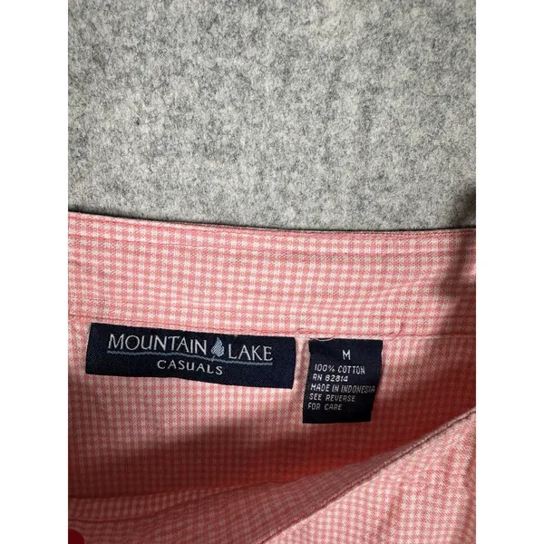 Vintage Mountain Lake Casuals Medium Overalls Dress Red Checkered Cotton Pockets - Image 8