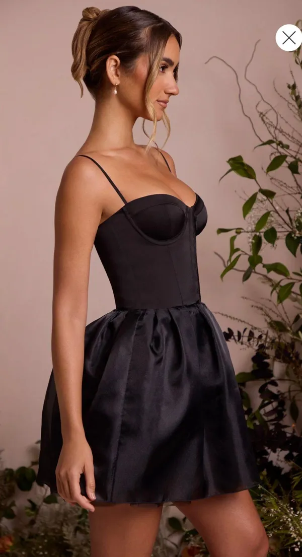 Oh Polly Black Corset Dress - Image 3