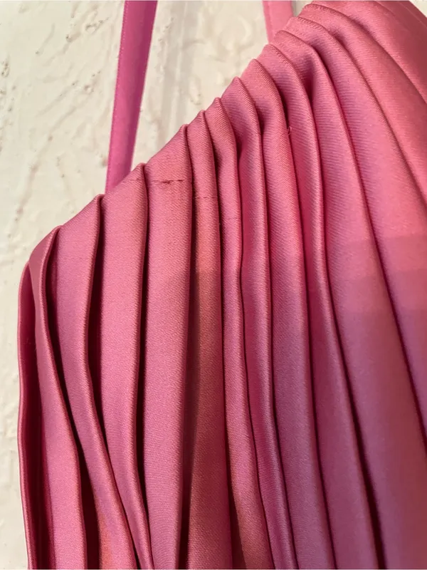 Mac Duggal Pink Pleated Wide Leg Jumpsuit Size 0 - Image 5