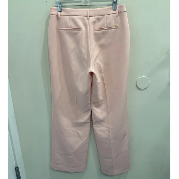 Scotch & Soda Pastel Cadillac Pink Edie Tailored Wide Leg Crepe Trousers Large‎ - Image 3