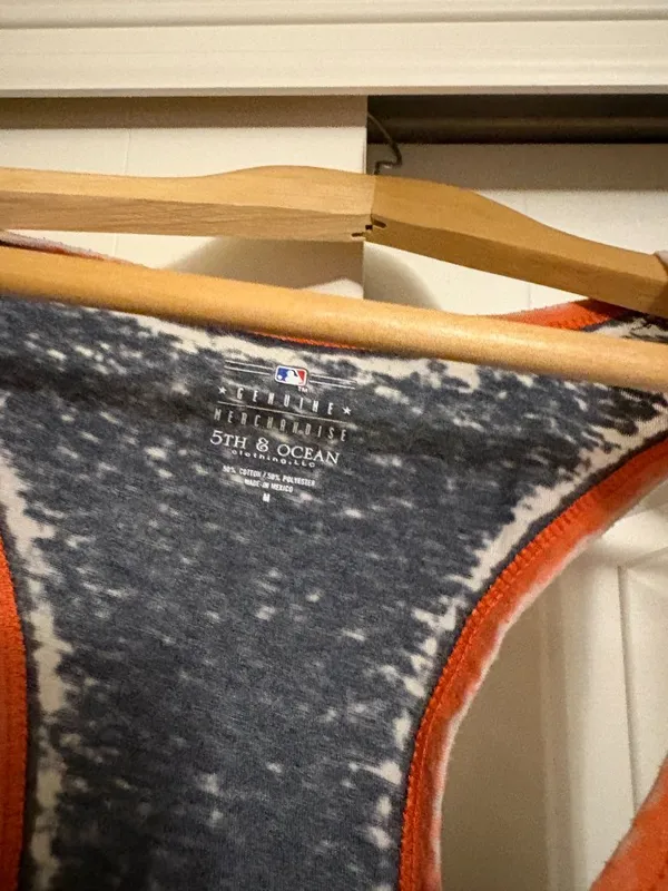 Detroit Tigers Burnout Tank Top Medium Genuine Merchandise X 5th & Ocean Gray - Image 2