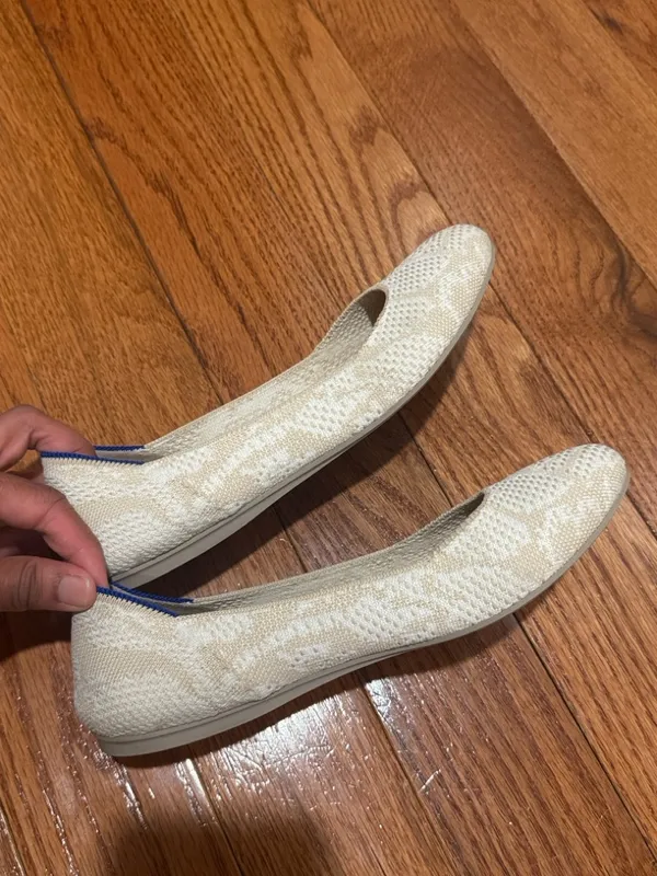 Rothy’s Square Toe Ballet Flats Size 8 White - Image 6