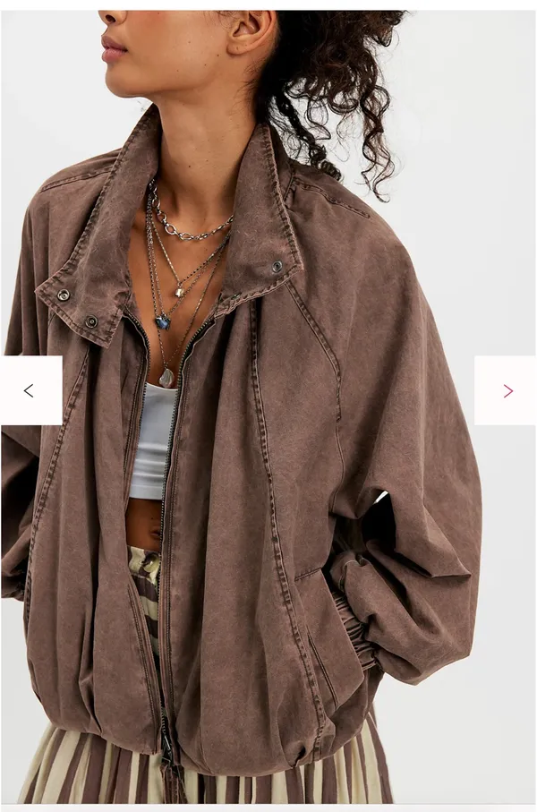 Free People Chelsea Funnel Neck Jacket Brown - Image 3