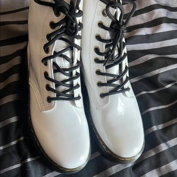 Dr. Martens White Lace Up Boots‎ - Image 13