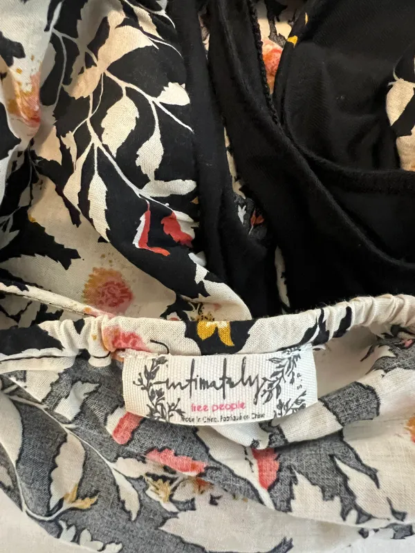Free People Black Floral Bodysuit - Image 2