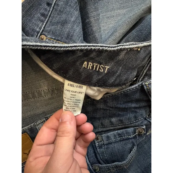 American Eagle Artist Low Rise Bootcut Jeans Dark Wash Size 6 Regular Y2K 0603 - Image 4
