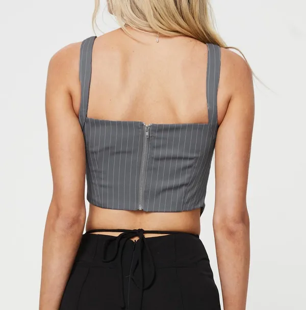 Princess Polly Pinstripe Crop Top - Image 2