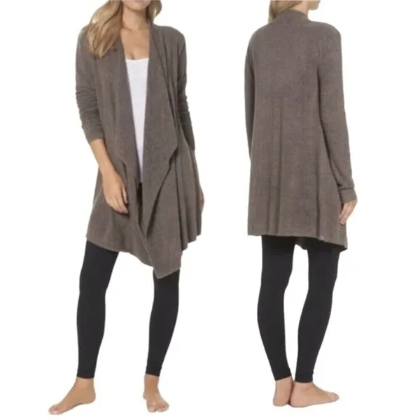 Barefoot Dreams Cardigan CozyChic Lite Island Wrap Light Brown Women’s Size XS/S - Image 4