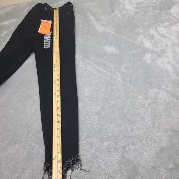 Risen Women's High Rise Crossover Jeans Black‎ Size 0/24 Waist Size 24 - Image 12
