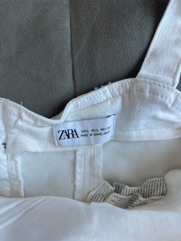 Zara White Denim Top - Image 2
