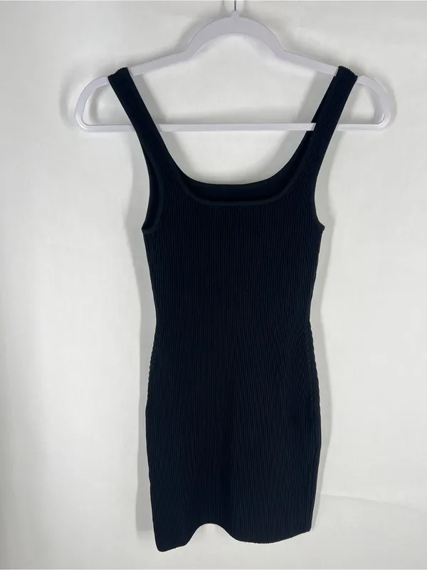 Aritzia Babaton Sculpt Knit Squareneck Mini Dress Black XS - Image 3