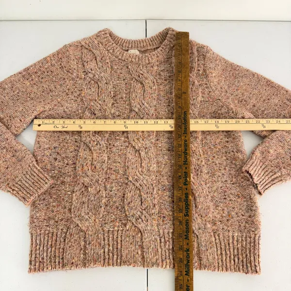 A New Day Cable Knit Sweater Womens Medium Marled Pink Multi Cozy Fall Casual - Image 6