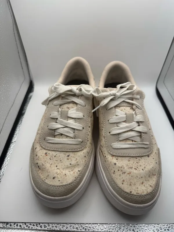 Kizik Prague Shoes Women Size 7‎ WIDE beige Speckled Comfort Casual Sneakers - Image 2
