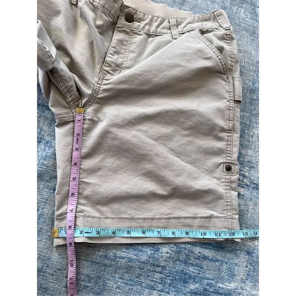 Carhartt Khaki Original Fit Cuffed Roll Tab Hem Shorts Size 14 - Image 5