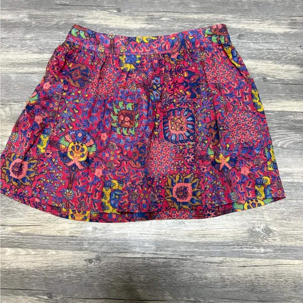 aerie Pink Multicolor Floral Mini Skirt with pockets - Image 9