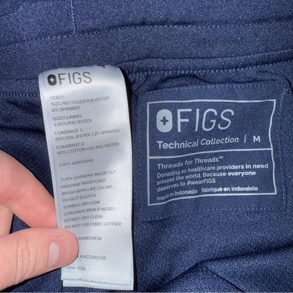 Figs Zamora Freex‎ Lined Jogger Scrub Pants in Navy Blue Sz M Nurse Doctor Vet - Image 5