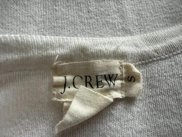 J. Crew women's white long sleeve zip up crewneck stretchy sweater size small - Image 9