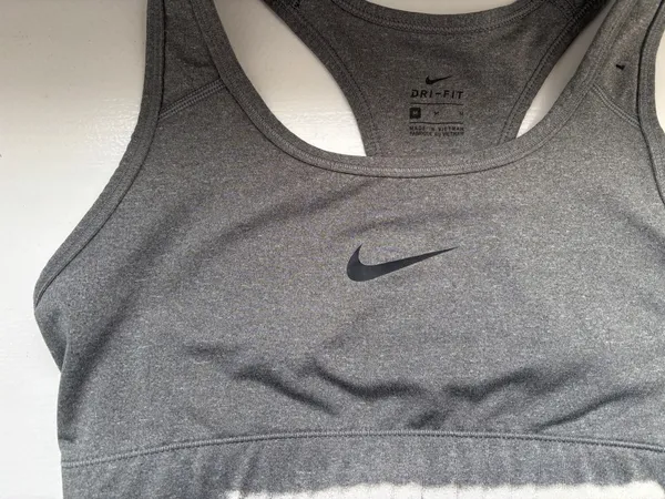 Grey Nike Sports Bra Dri-Fit Racerback - Image 2