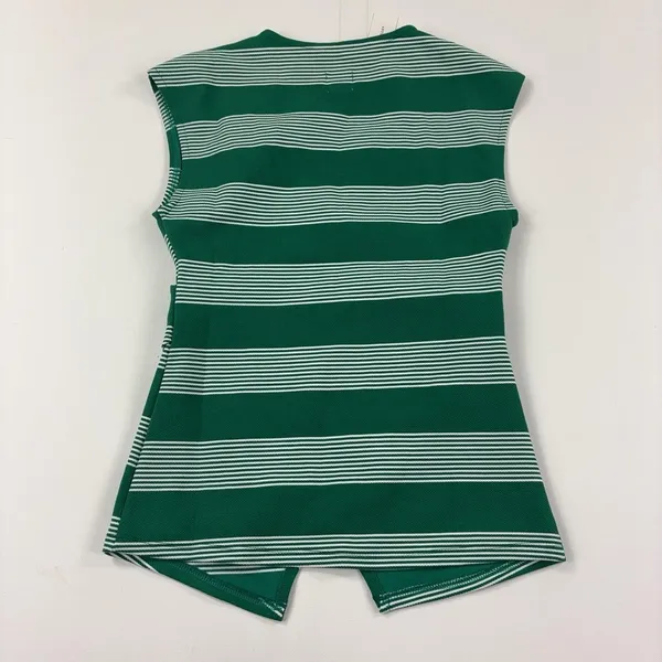 Maeve Tank Top Womens XS Green Striped V-Neck Sleeveless Knit Anthropologie - Image 8