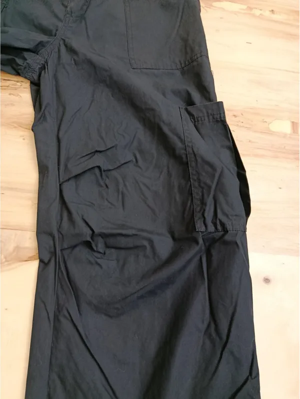 Wild Fable Black Cargo Pants Womens Medium M Parachute Baggy Utility Y2K - Image 5
