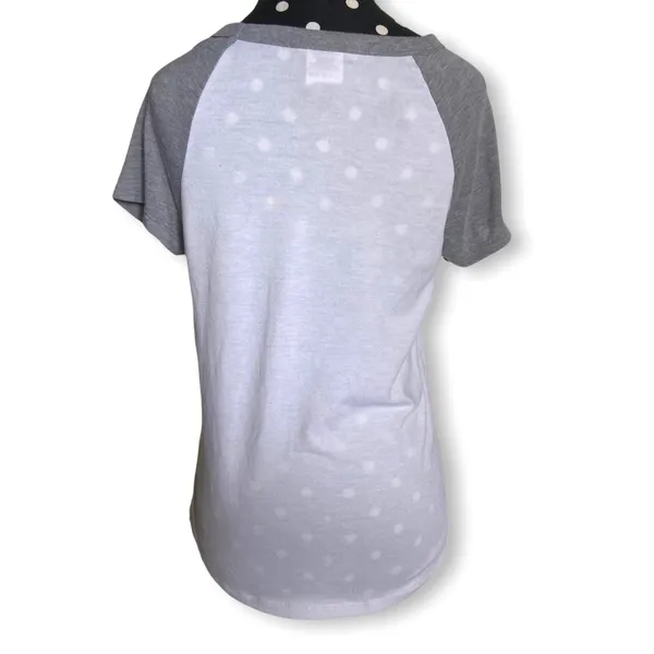 Disney Womens‎ Tee Size Small Olaf White Pocket Top Gray Short Sleeves Frozen - Image 2
