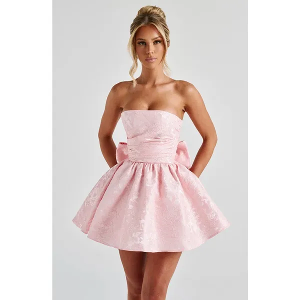 NWT Babyboo Salome Mini Dress Blush Jacquard Fit & Flare Cocktail Dress Size M - Image 8