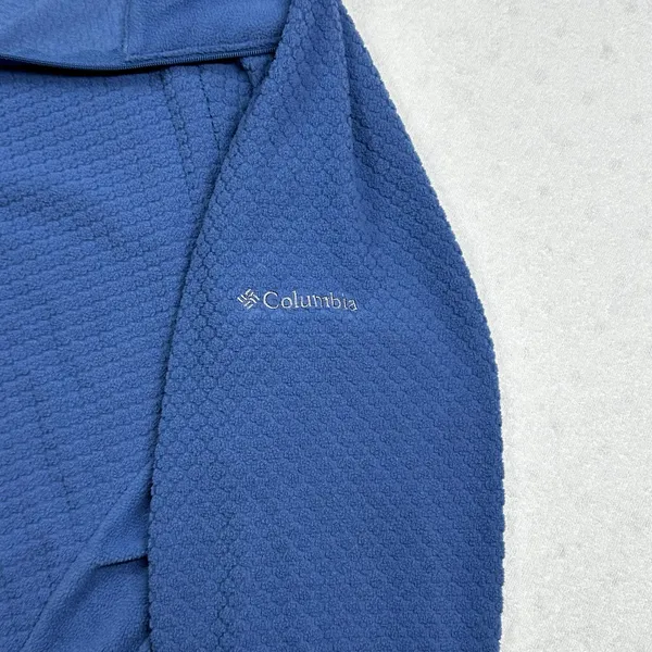 Columbia Fleece Pullover Quarter Zip Blue XL Textured Outdoor Jacket - Image 5