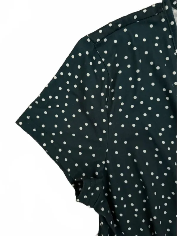 Ouges NEW Women's Dress Size Large Jade Polka Dot Fit Flare Classic City Chic Green - Image 8