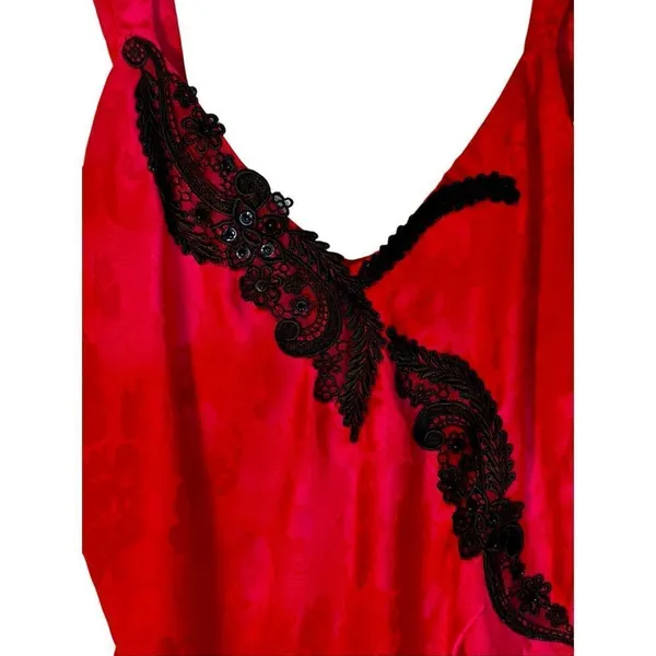 VTG Y2K Victoria's Secret Gold Label Hot Pink & Black Slip Dress Sz S - Image 3