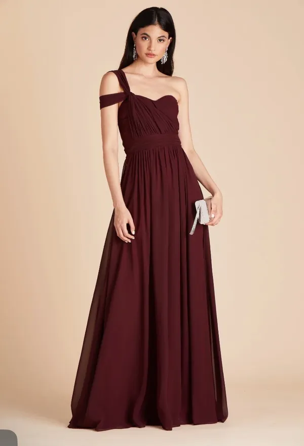 Birdy Grey burgundy Convertible Grace Dress with pockets, size L - Image 6