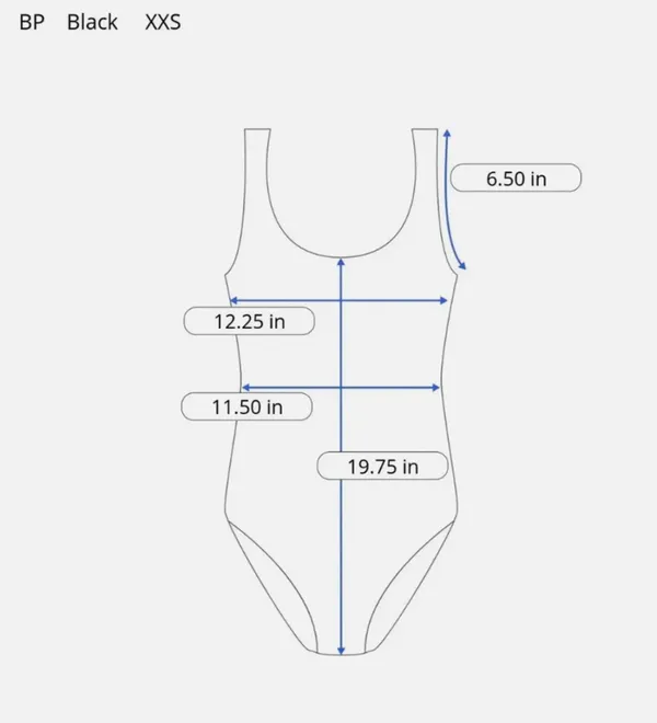Nordstrom BP Women’s XXS Square Neck Solid Black Bodysuit • Thong Style Tank NWT - Image 6