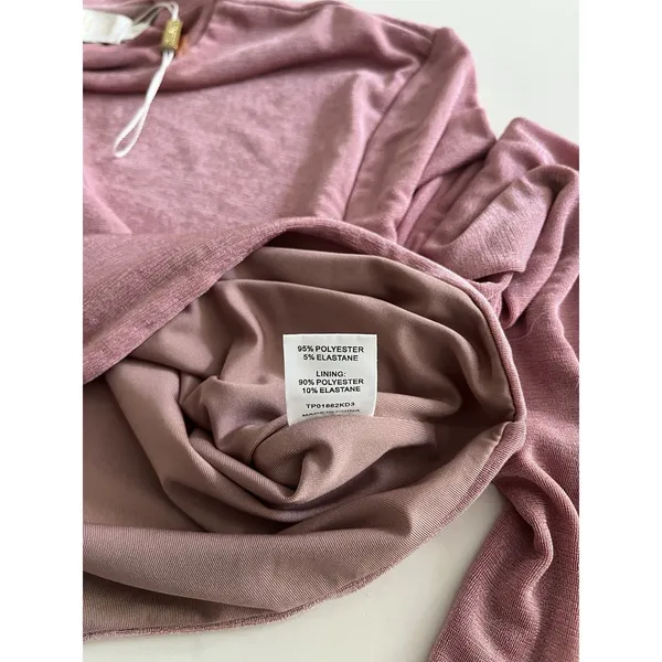MESHKI Georgina Long Sleeve Crop Top in Pink Size Small - Image 5
