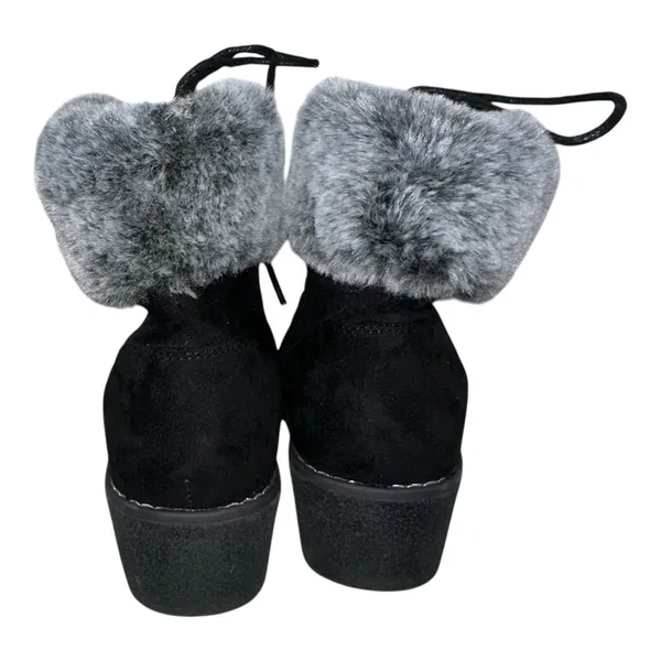 Boutique By Corkys Fox Bay Ankle Boots‎ Womens 9 Black Faux Suede Wedge Heel - Image 6