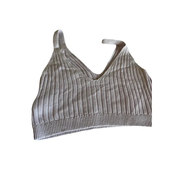Aerie Rib Knit Crop Tank M Purple Lavender - Image 3