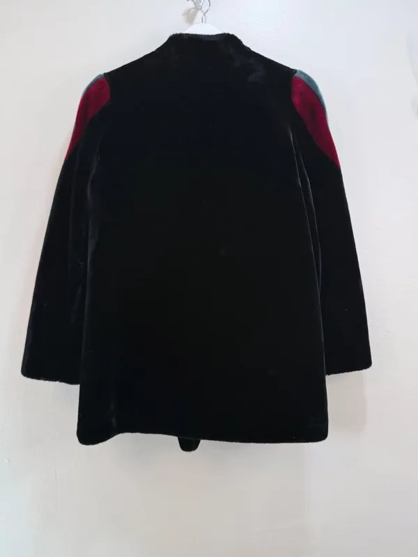 Borgazia Black Faux Fur Coat Vintage Sasson Mob Wife SZ 12/14 - Image 12