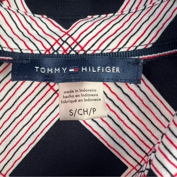 Y2K Tommy Hilfiger Sleeveless Button Front Top Womens Small Plaid Stretch Preppy - Image 7