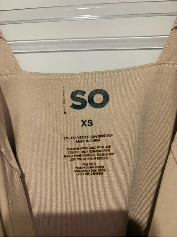 SO One-Piece Bodysuit Classic Scoop Neck beige size XS - Image 3