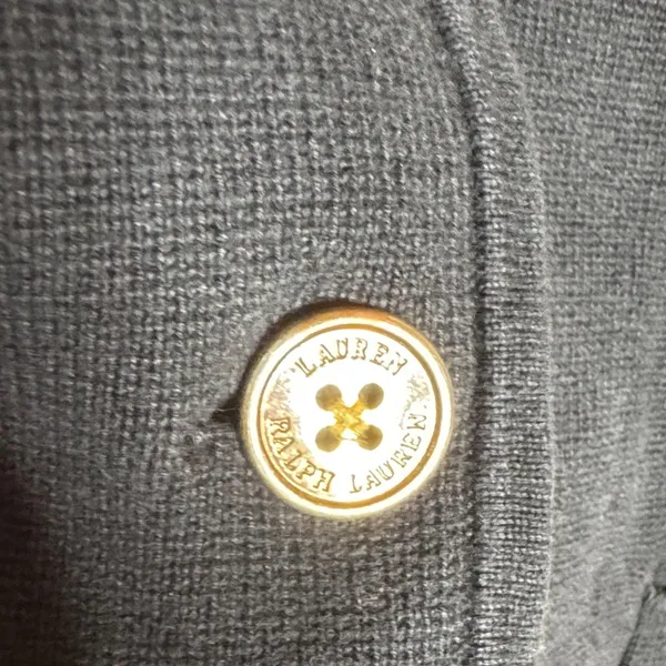 Vintage Lauren Ralph Lauren Black Cotton Crested School Boy Blazer Size Medium - Image 5