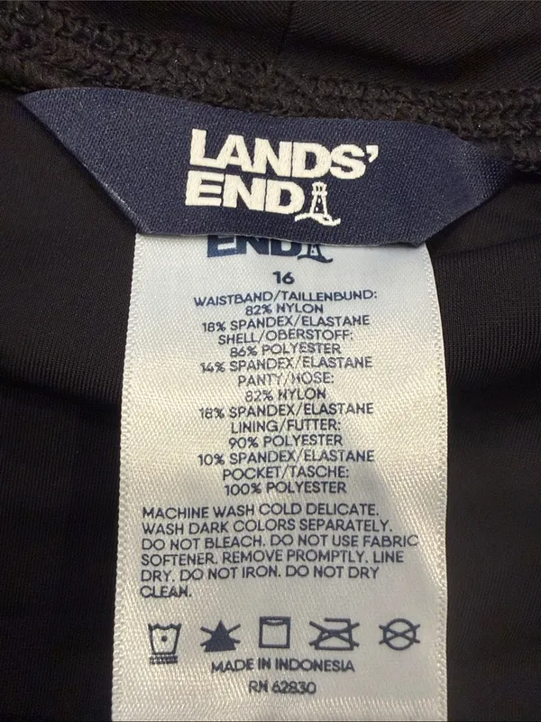 Lands’ End women’s black swim shorts size 16 . - Image 5