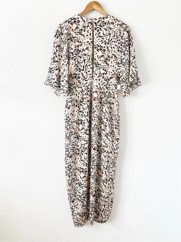 Fame & Partners Animal Print Mix Champagne Satin The Sayge Maxi Dress - Image 8