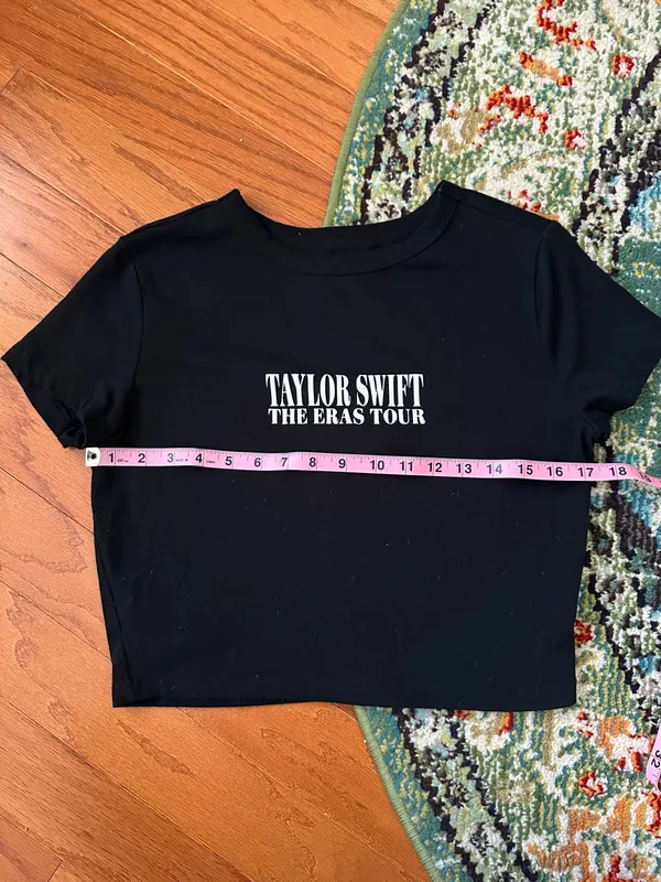 Taylor Swift Eras Tour Crop T-Shirt Black - Image 3