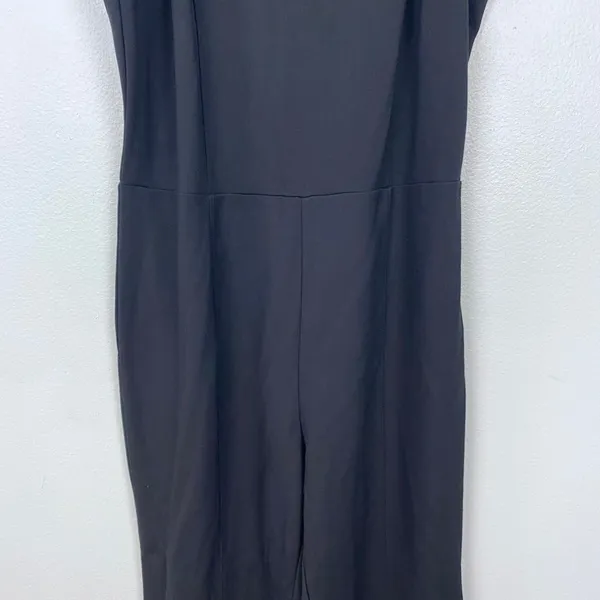 Leith Black Sleeveless Jumpsuit Square‎ Neck Wide Leg Spaghetti Straps Medium - Image 5