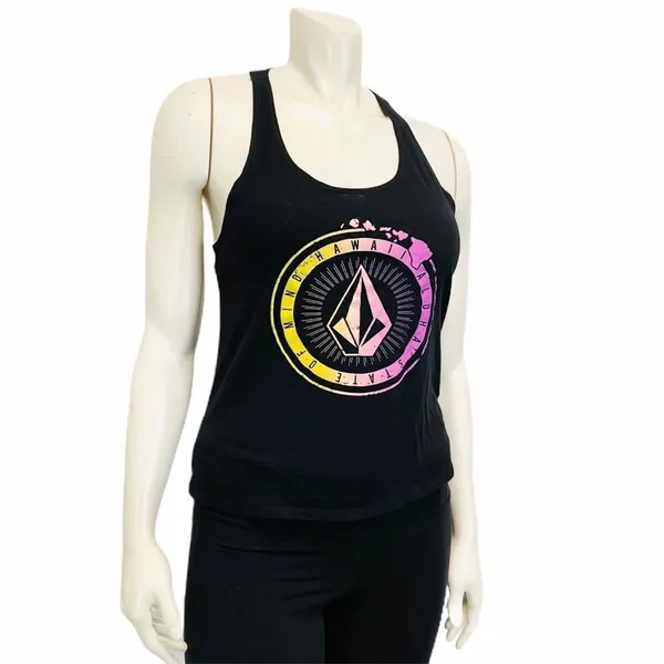VOLCOM Black Twisted‎ Racer Back Tank Top - Image 3