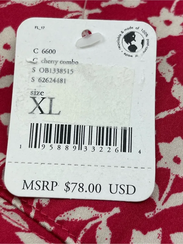 Intimately Free People On Our Radar Slip Dress Floral Red Cherry‎ Combo XL NEW - Image 3