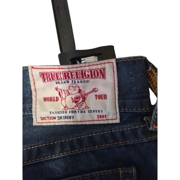 True Religion Jeans Mens 36 Dark Wash 100% Cotton Y2K Streetwear Casual - Image 6